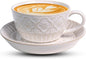 Latte Cup with Saucer, 12 OZ Cappuccino Cup Vintage Cafe Art Cups by Unknown
