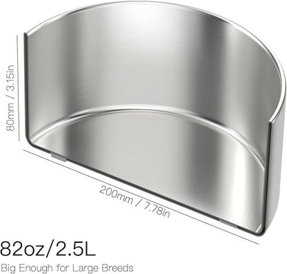 2L Double Layers 304 Stainless Steel Dog Bowl - Insulated & Durable | Non-Slip Base | Easy to Clean | BPA-Free Safe Dog Food and Water Bowl