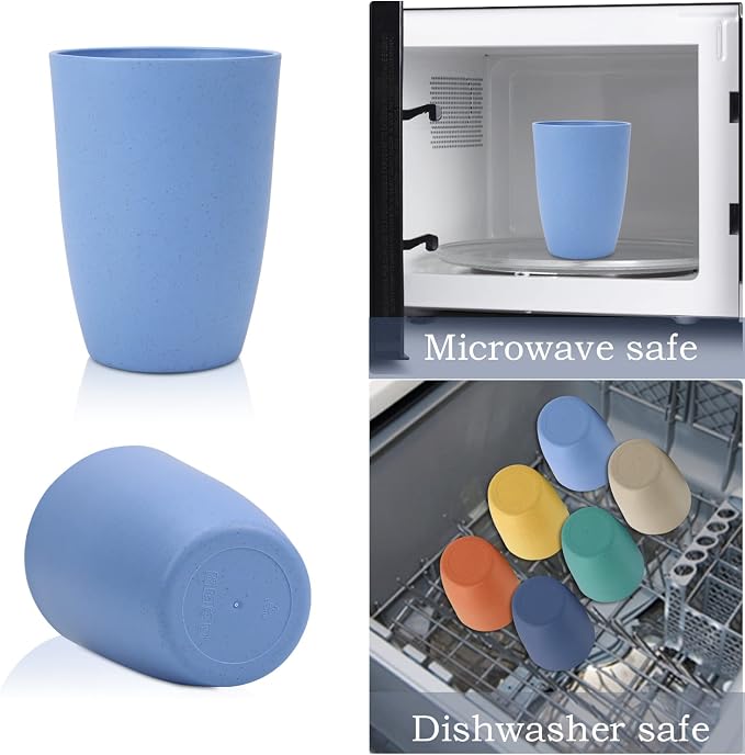 Homienly Plastic Cups Alternative, Unbreakable 20 OZ Wheat Straw Cups-Set of 8 - Image 8