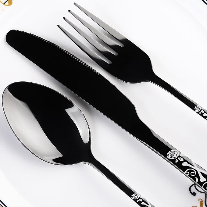 40-Piece Black Skull Silverware Set - Image 4