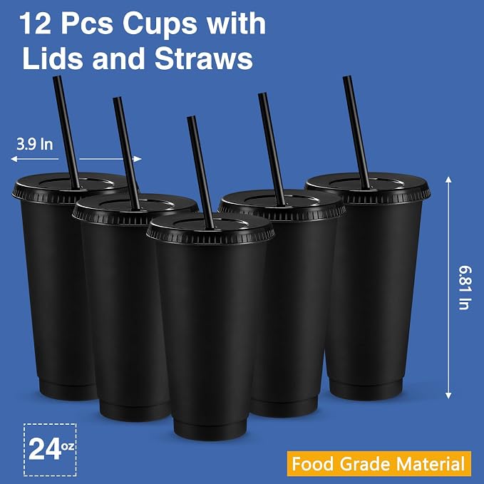 Amyhill 12 Pcs Reusable Plastic Cup - Image 2