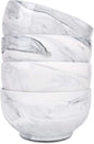Marbling Ceramic Bowl Set of 4, 33 Oz, Dishwasher and Microwave Safe by Bosmarlin