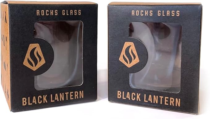 Rustic Moose Whiskey Glass Set by Black Lantern – Set of 2 11oz Heavy Base Old Fashioned Glasses | Forest Tumblers with Gift Box