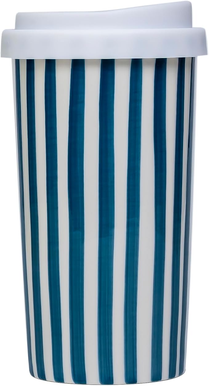 Ceramic Travel Mug with Lid – Cute Aesthetic Coffee Cup - Image 3