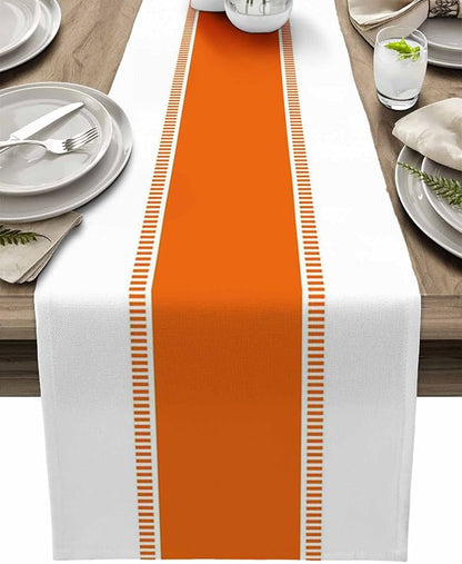 Orange Table Runners 90 inches Long, Non Slip Stripes Table Runner Bualap by Futuregrace