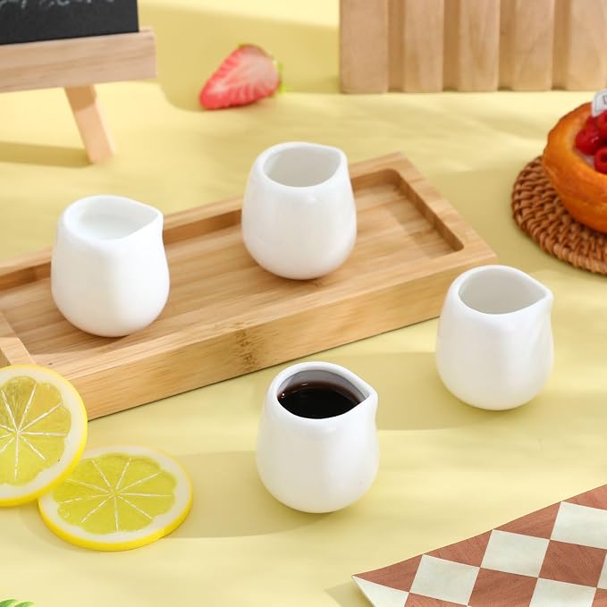 ULTECHNOVO 12 Pcs Ceramic Creamer Pitchers, Mini Milk Jugs - Image 8