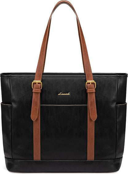 LOVEVOOK Laptop Tote Bag for Women, Leather Work Computer Briefcase Bag | Large by LOVEVOOK