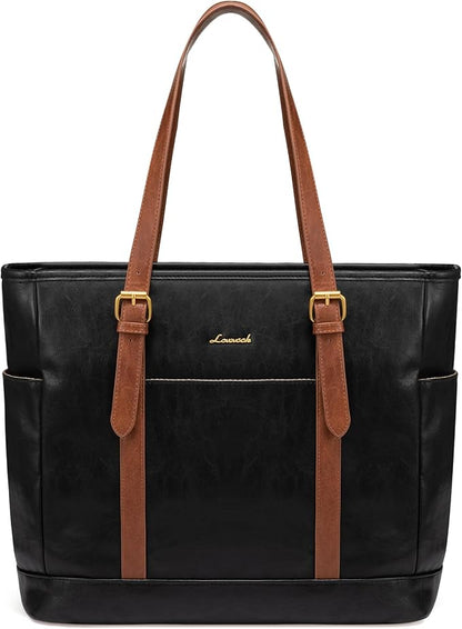 LOVEVOOK Laptop Tote Bag for Women, Leather Work Computer Briefcase Bag | Large by LOVEVOOK