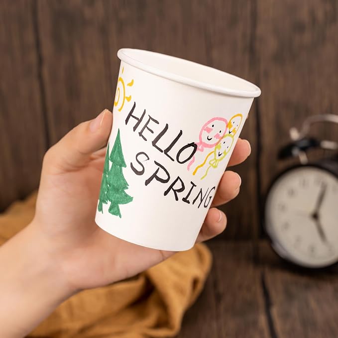 METAPRINT 500 Pack Coffee Cups 8 oz White Disposable Paper Cups, Hot Beverage - Image 8