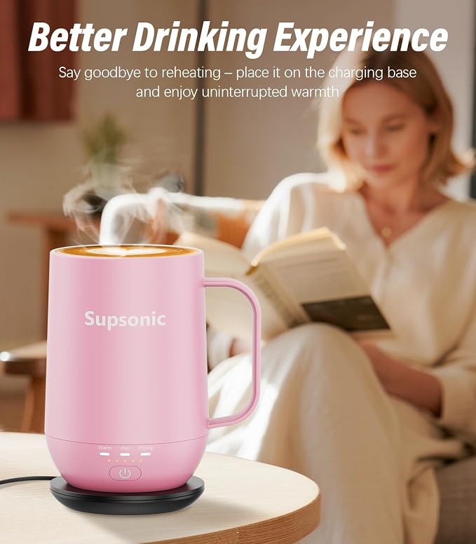Supsonic - 16oz Self Heating Coffee Mug, Smart Heated Coffee Mug Faster - Image 4