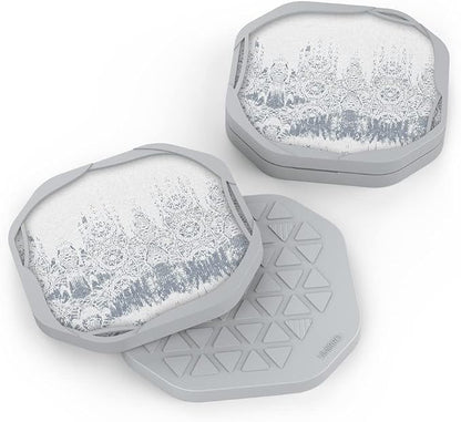 UMIRRO Absorbent Felt & Silicone Drink Coasters Set of 4, Mandala Lace | - Image 7