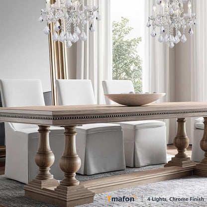Modern Crystal Chandeliers for Dining Room - Small Crystals Chandelier Lights for Girls Bedroom, Dining Room, Hallway, Kitchen Island, Bathroom, Closet
