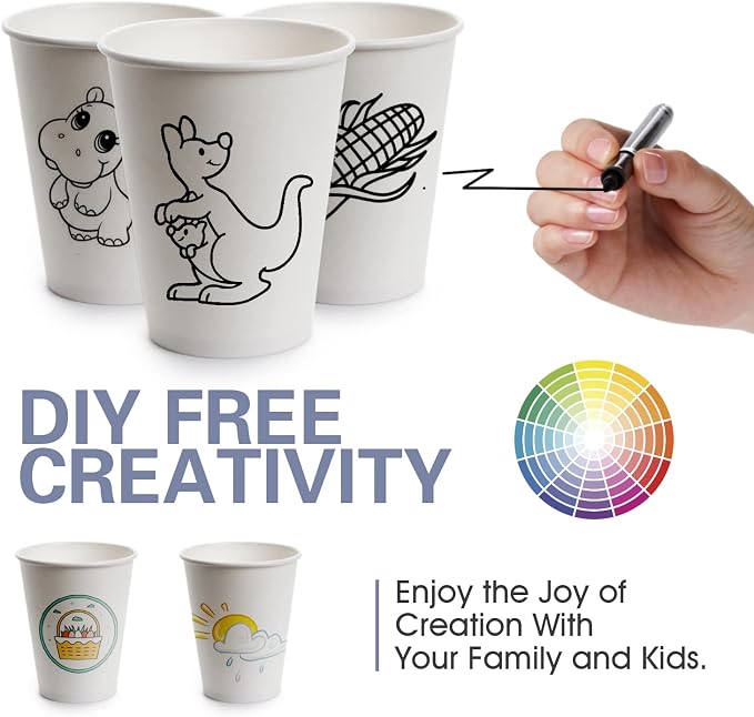 Ginkgo 100 Pack 16 oz Disposable Coffee Cups - Image 5