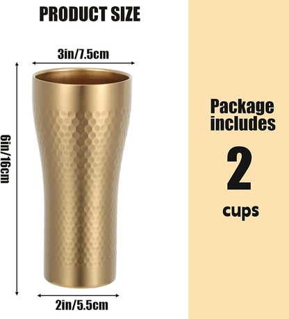 Textured Stainless Steel Cups 14 oz, 2 Pack Stackable Double Wall Insulated - Image 6