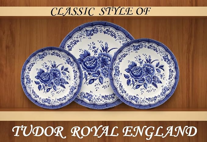 Tudor Royal 16-Piece Porcelain Round Dinnerware Set, Service - Image 9