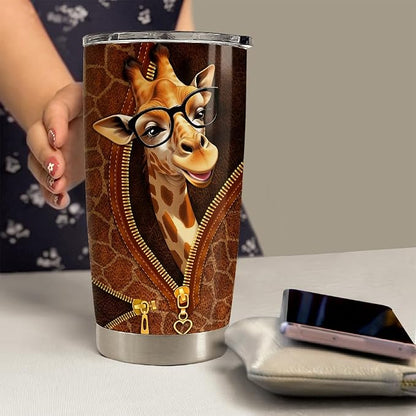 SANDJEST Giraffe Tumbler 20oz Stainless Steel Insulated Coffee Travel Mug Cup - Image 5