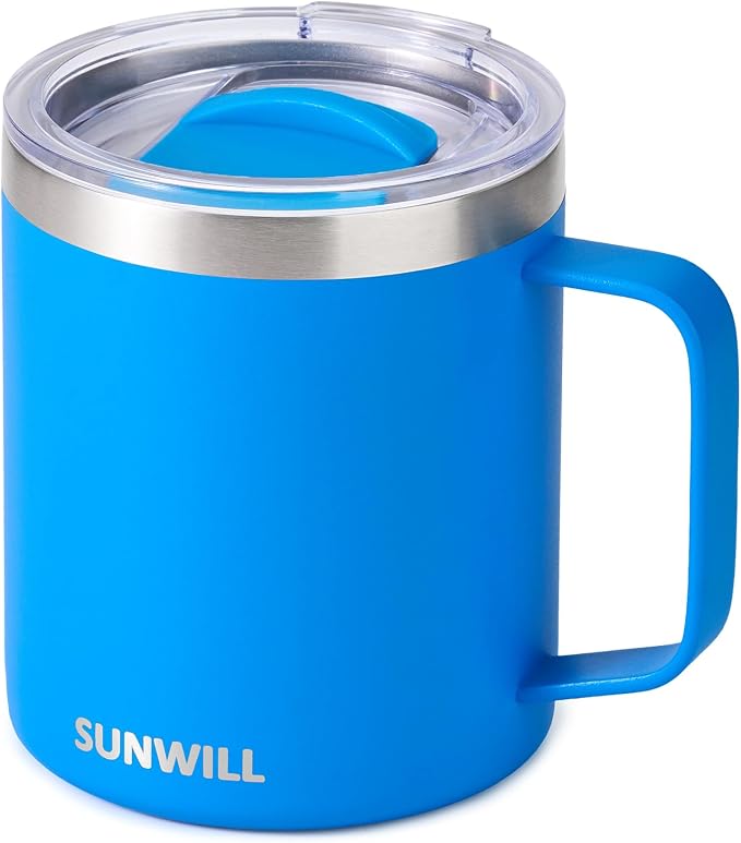 SUNWILL Insulated Coffee Mug, Stainless Steel 14 oz, Splash-Proof Lid | Keeps by SUNWILL