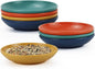 Homienly Plastic Dipping Plates Set of 8-4 inch Wheat Straw Plates Soy Sauce Dish & Bowl, Small Dipping Sauce Bowls, Mini Appetizer Plates for Side Dishes, Condiment,BBQ and Party Dinner - MultiColor