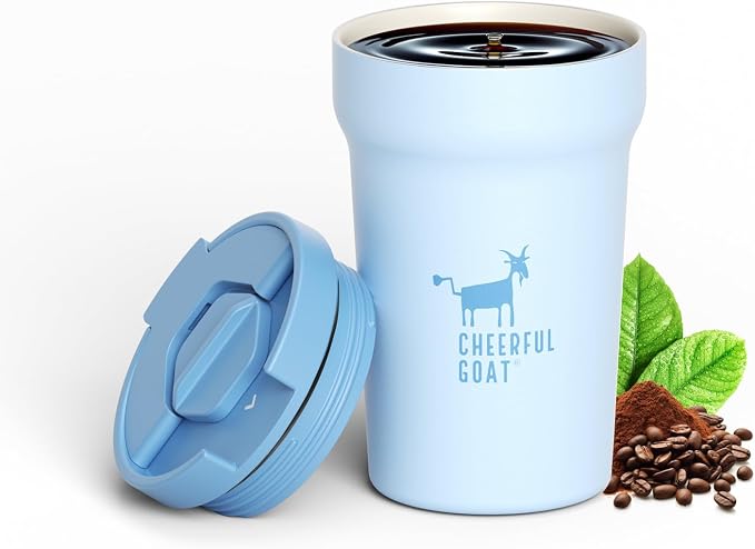 CHEERFUL GOAT Ceramic Lined Coffee Mug – Stainless Steel Travel insulated by CheerfulGoat
