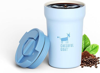 CHEERFUL GOAT Ceramic Lined Coffee Mug – Stainless Steel Travel insulated by CheerfulGoat