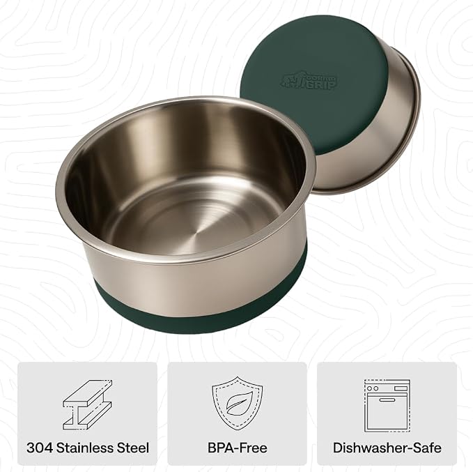 GORILLA GRIP Dog Bowls, Food Grade 304 Stainless Steel, Holds 2 Cups Each Food - Image 6