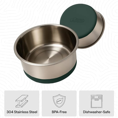 GORILLA GRIP Dog Bowls, Food Grade 304 Stainless Steel, Holds 2 Cups Each Food - Image 6