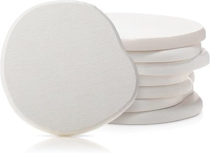 Diatomaceous Earth Coasters Set of 8，Cool Absorbent Quick-Dry Drink Coasters for Desks, Cute Modern Stone Design with Stylish White Aesthetic (8, White)