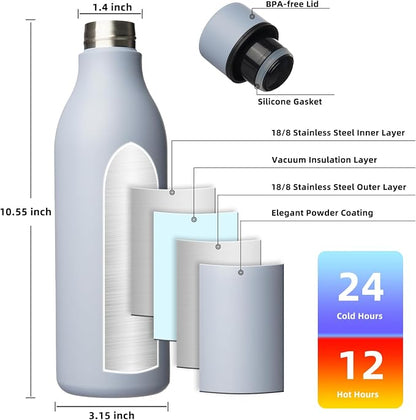 BJPKPK 25oz Insulated Water Bottle, Stainless Steel Bottle - Image 3
