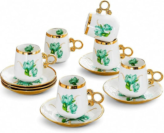 Porcelain Tea Cups and Saucers Set by Unknown