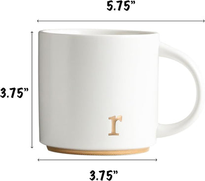 COLLECTIVE HOME Ceramic Coffee Mug, 15 oz Monogram Cup - Image 2