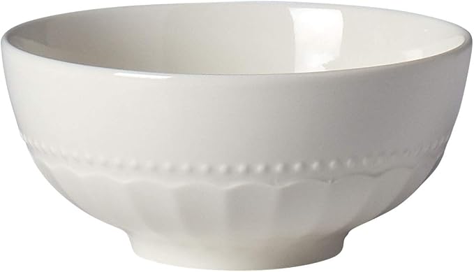 Tabletops Gallery Embossed Bone White Porcelain Round Dinnerware Collection- - Image 6