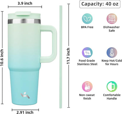 Konokyo 40 oz Insulated Tumbler Water Bottle - Image 4