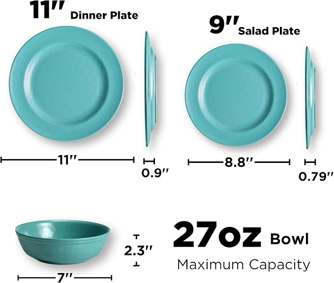 TP 18-Piece Dinnerware Set, Melamine Dishes Set - Image 3
