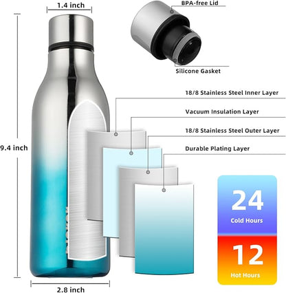 BJPKPK 18oz Insulated Water Bottle, Stainless Steel Bottle - Image 3