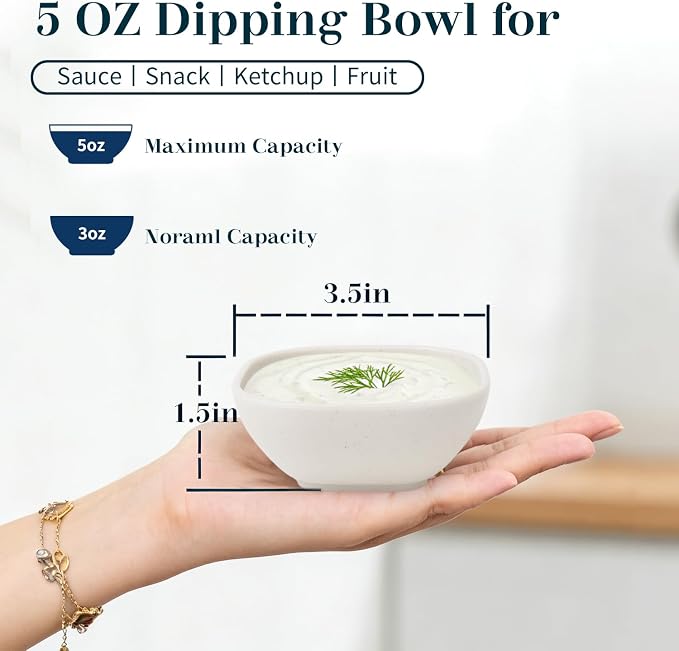 5 OZ Sauce Bowls, Unbreakable Plastic Ramekins, Dishwasher Safe Wheat Straw - Image 2