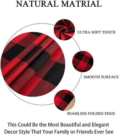 ShinyBeauty Checked Tablecloth Rectangle 54x80-Inch Red and Black Buffalo Plaid - Image 5