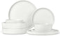 Herogo 8 Piece Dinnerware Sets with Pasta Bowls for 2, Dinner Salad Plates and Cereal Serving Bowls, Stoneware Dishes Dinner Ware for Kitchen Dining, Chip & Scratch Resistant Dishware, Speckled White