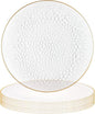 PARTY BARGAINS 13-Inch Charger Plates - 8 Pack, Hammered Clear Gold Rim, Heavy-Duty Disposable Chargers for Elegant Dining - Ideal for Weddings and Formal Events