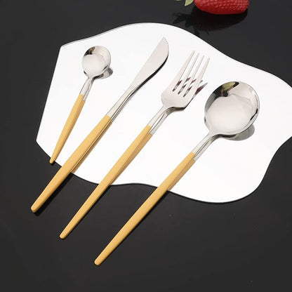 JASHII Flatware Set 24 Piece, Stainless Steel Silverware Set, Macaron Small - Image 4
