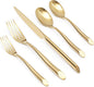 Gold 20-Piece Silverware Set with Handle, Stainless Steel Flatware Set, Cutlery Set Mirror Polished, Dishwasher Safe, Service for 4