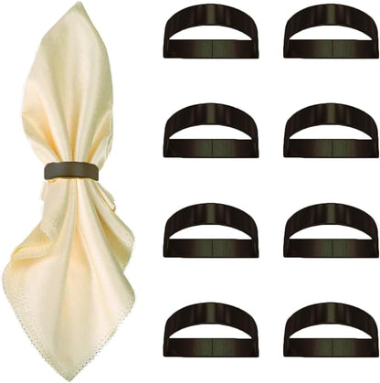 8 Pcs Black Napkin Rings-Stainless Steel Napkin Rings | Metal Napkin Ring by Unknown