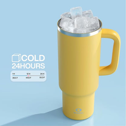 ENCOOL 40 oz Tumbler with Handle and Straw: Stainless Steel Insulated Tumbler - Image 5