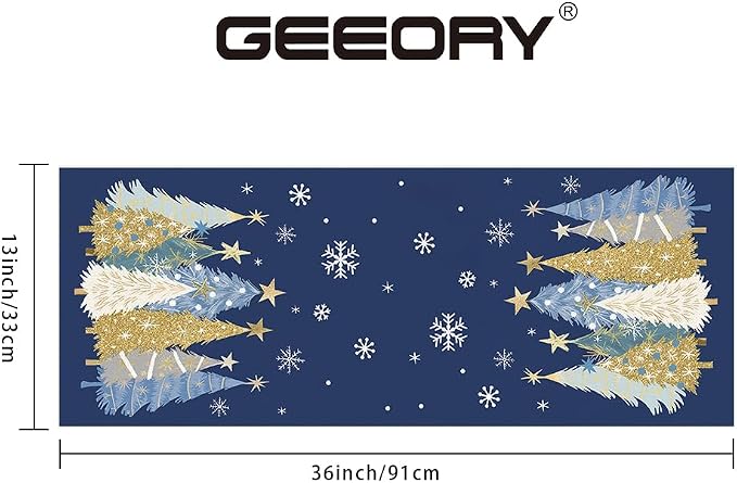 Christmas Table Runner 13x36 Inch, Xmas Trees Snowflakes Holiday Decorative - Image 6