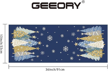Christmas Table Runner 13x36 Inch, Xmas Trees Snowflakes Holiday Decorative - Image 6