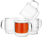 BTaT- Double Walled Stackable Glass Coffee Mugs, 8 oz, Glass Coffee Cups by BrewToATea