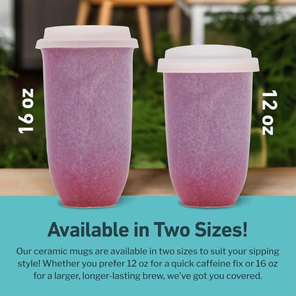 NOVA CERAMICS Coffee Travel Mug – Cup Holder Friendly Travel Mug– Microwave & - Image 5