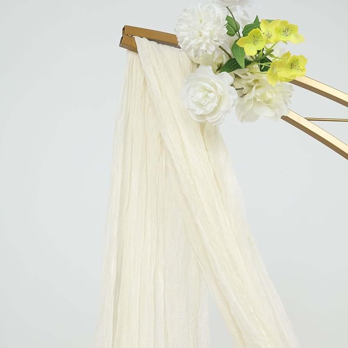 Efavormart 20ft Ivory Gauze Cheesecloth Wedding Arch Drapery Fabric, Extra Long - Image 9