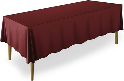 Lann's Linens 70 x 120 Inch Rectangular Tablecloth, Washable Polyester Fabric Table Cloth for Dining Tables, Parties, Restaurants, Weddings - Burgundy