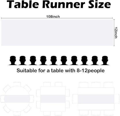 10 Pcs Silver Satin Table Runner 12 x 108 inches Long, Smooth Table Runner | - Image 7