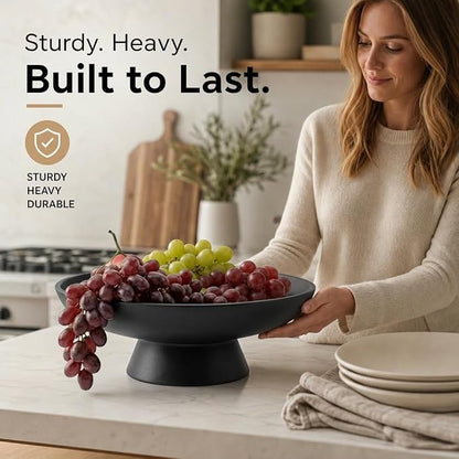 12" Concrete Fruit bowl for Kitchen Counter, Coffee Table Decor, Decorative Key - Image 3